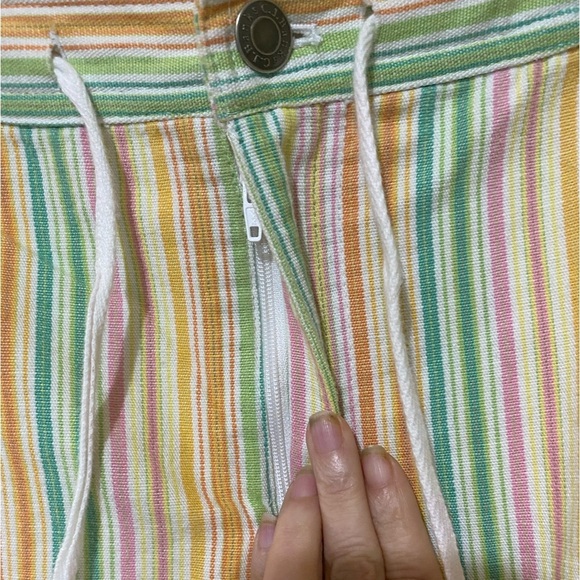 Christopher & Banks Womens Denim Rainbow Drawstring Skirt Skort Whimsical SZ 18W - Picture 4 of 13